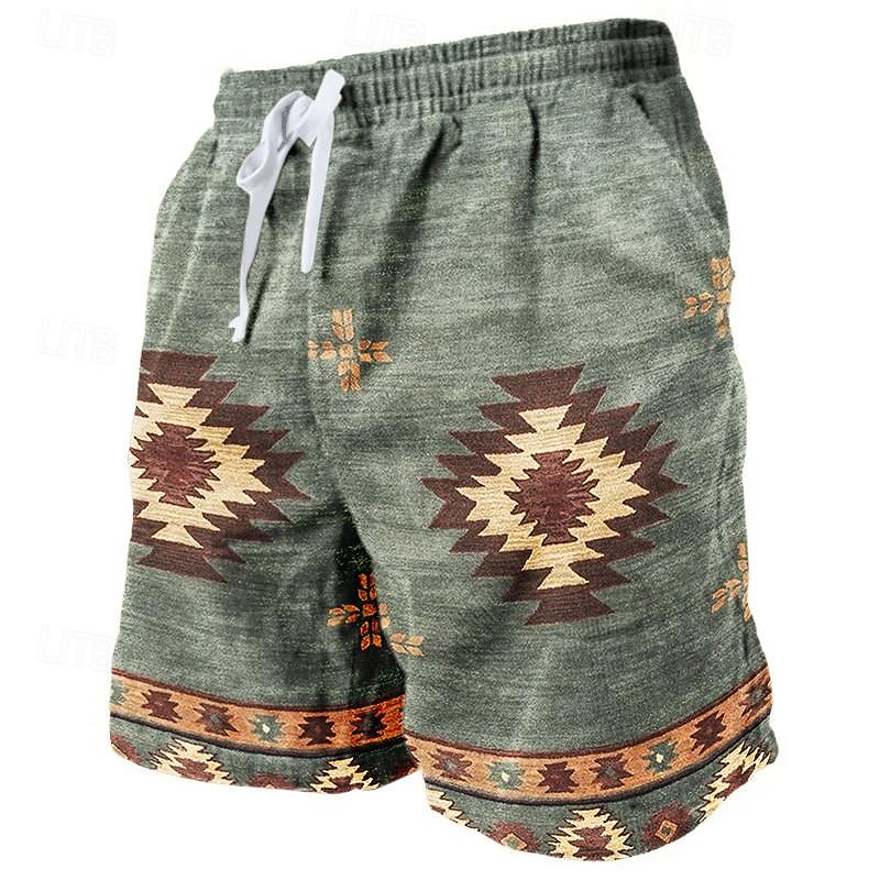 Kids Ethnic Fashion - Retro Indian Ethnic Style Beach Shorts