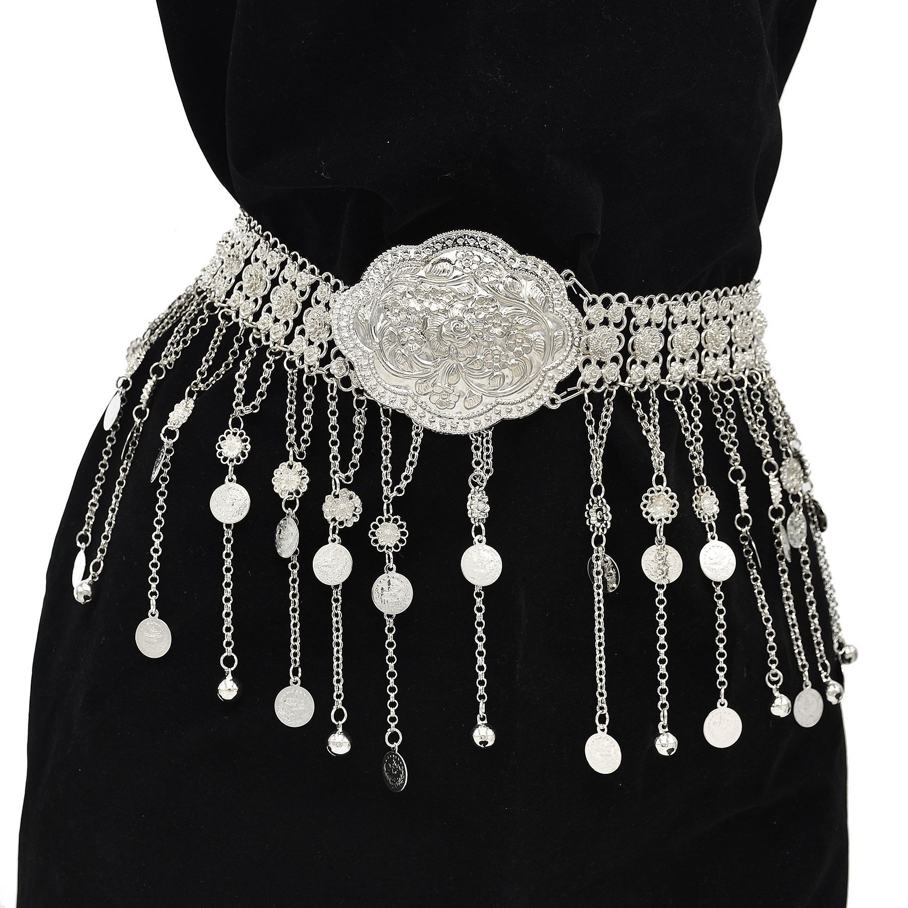 Ethnic Fashion Co In - Silver Plated Moroccan Caftan Belt Geometry