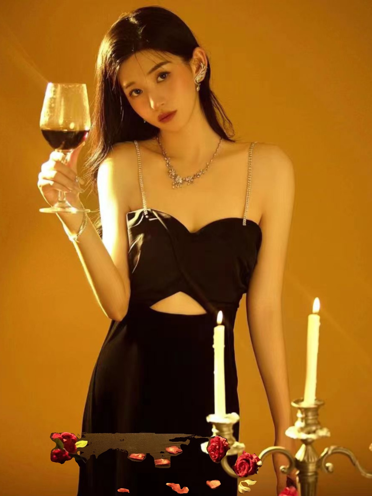 Ethnic Fashion Girls - Sexy Backless Strap Dress Photography Studio