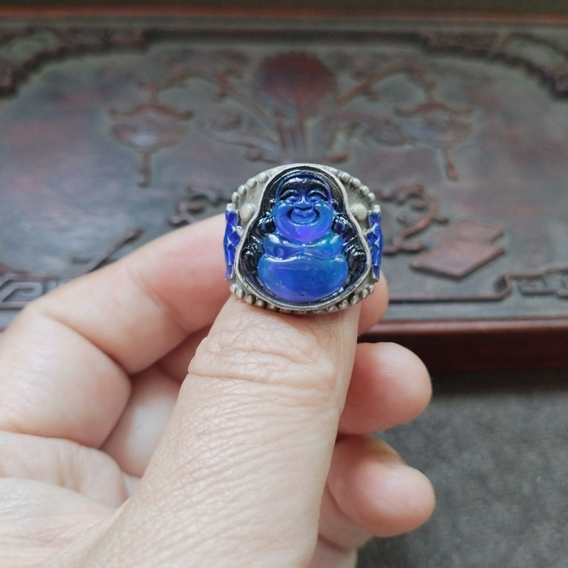 Ethnic Fashion Imports - Vintage Import Buddha Ring With Antique