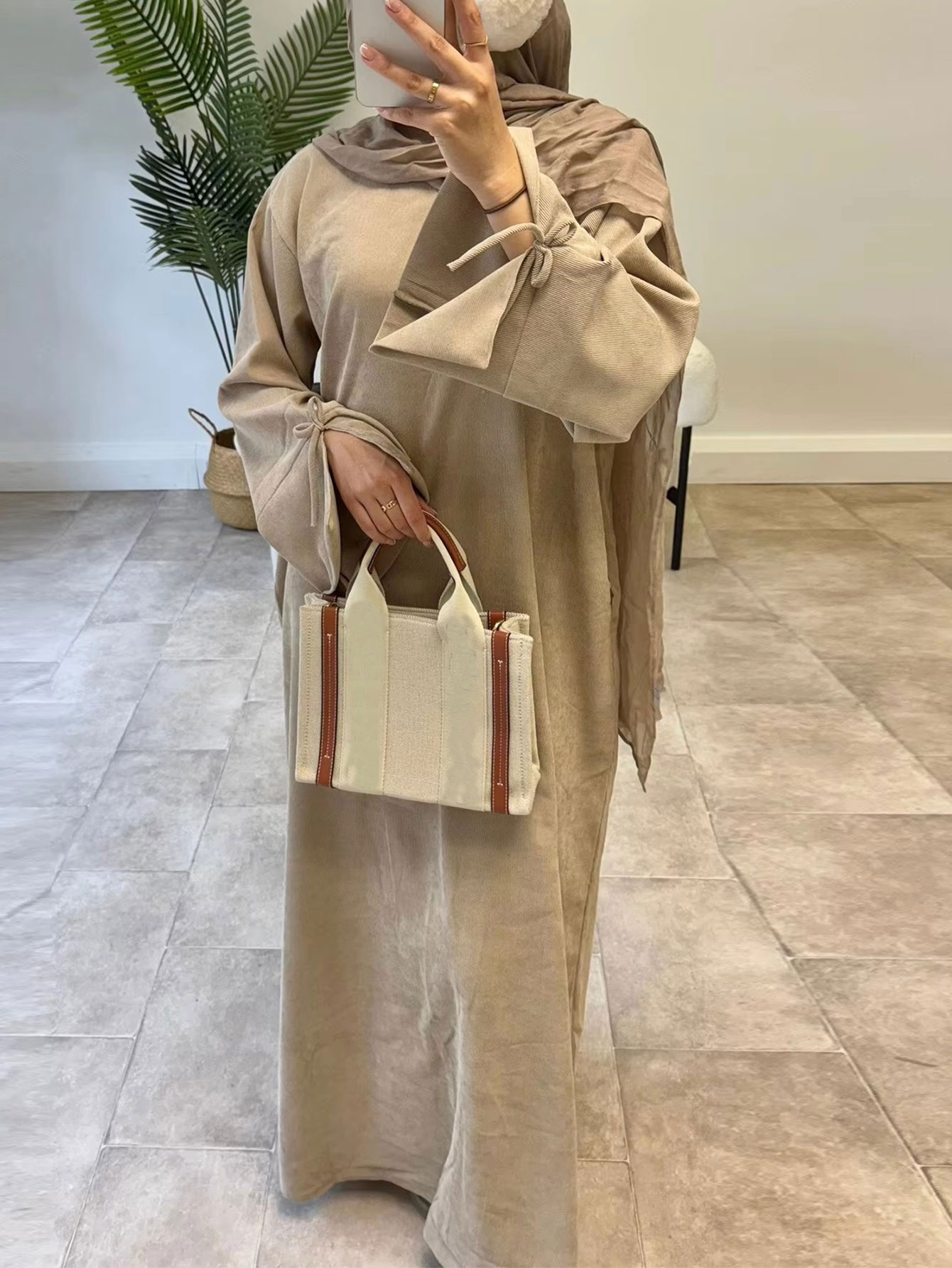 Abaya Modest Wear - Ramadan Bow-knot Dubai Abaya Dress Luxury