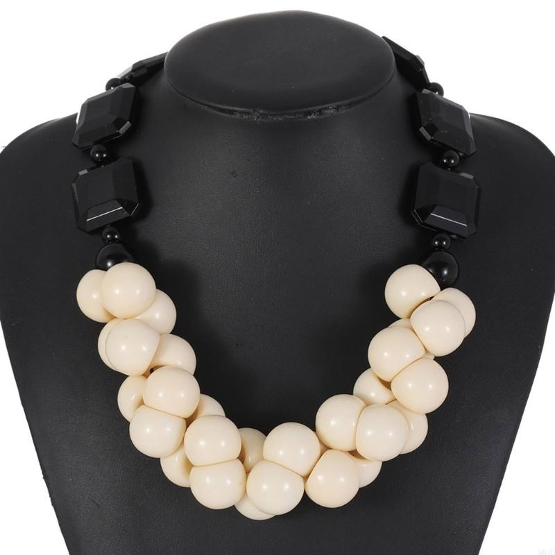 Ethnic Wear Fashion Designer - Layer Resin Beads Necklace Handmade Bohemian