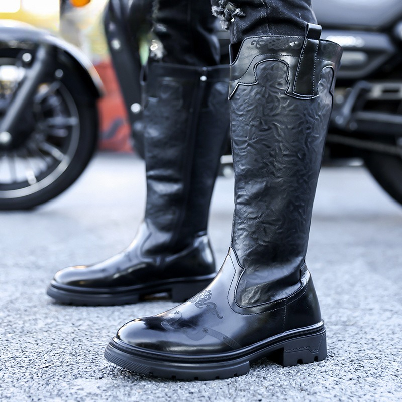 The Ethnic Fashion - Men's Mid-calf Boots High Quality Patent