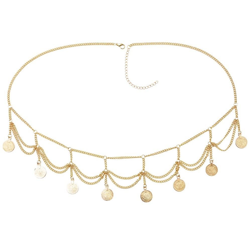 Ethnic Fashion Co In - Vintage Coin Pendant Metal Body Chain