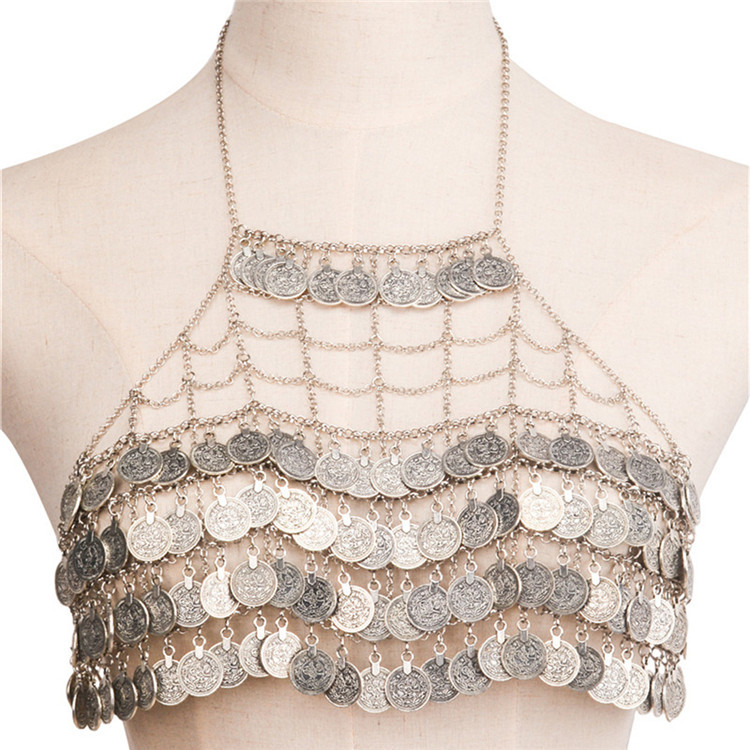 Ethnic Fashion Co In - Beach Gypsy Coin Tassel Sexy Bra