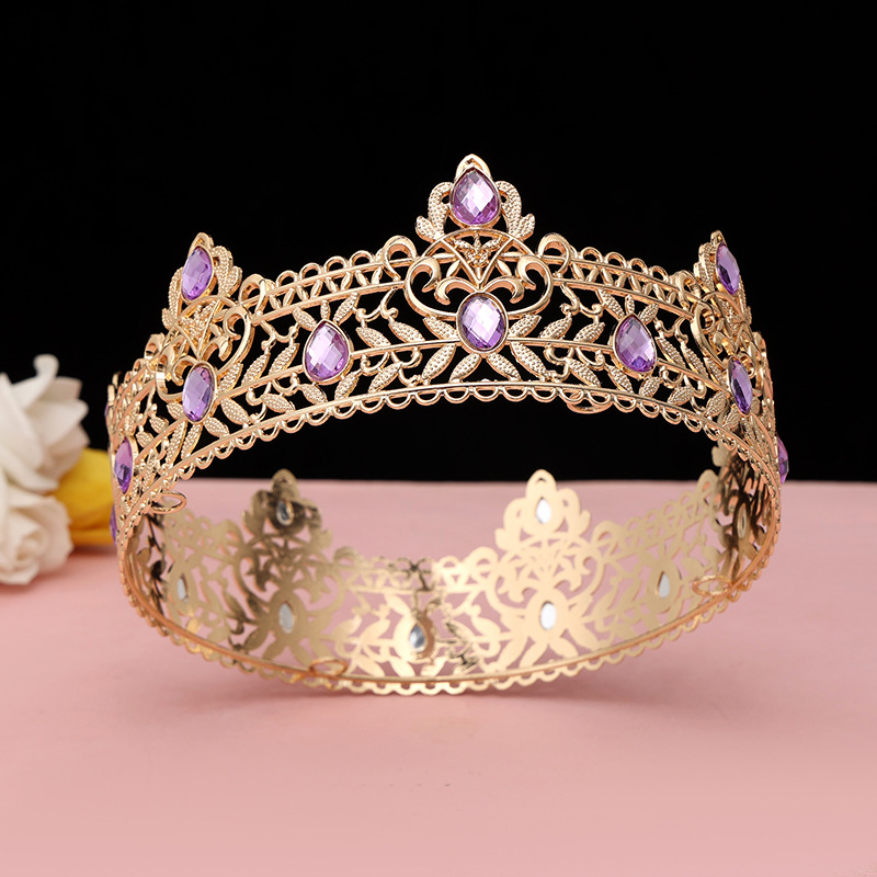 Ethnic Fashion Imports - Round Wedding King Tiara Headpiece For