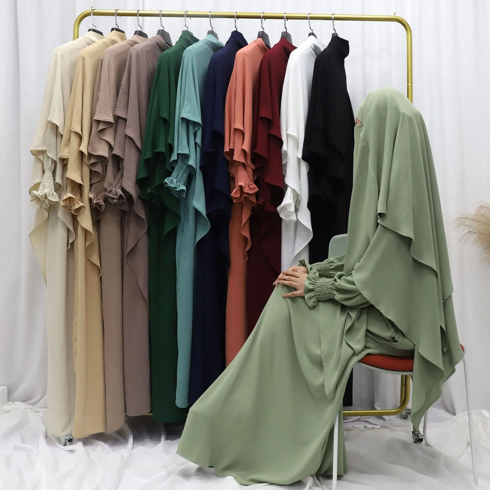 Abaya Modest Wear - Ramadan Modest Muslim Women Dresses Headscarf