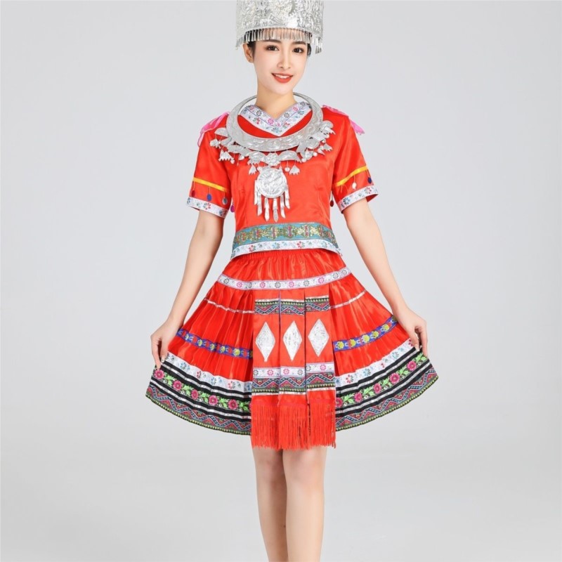 Ethnic Style Dresses - Hmong Dance dress Tradition Chinese Folk