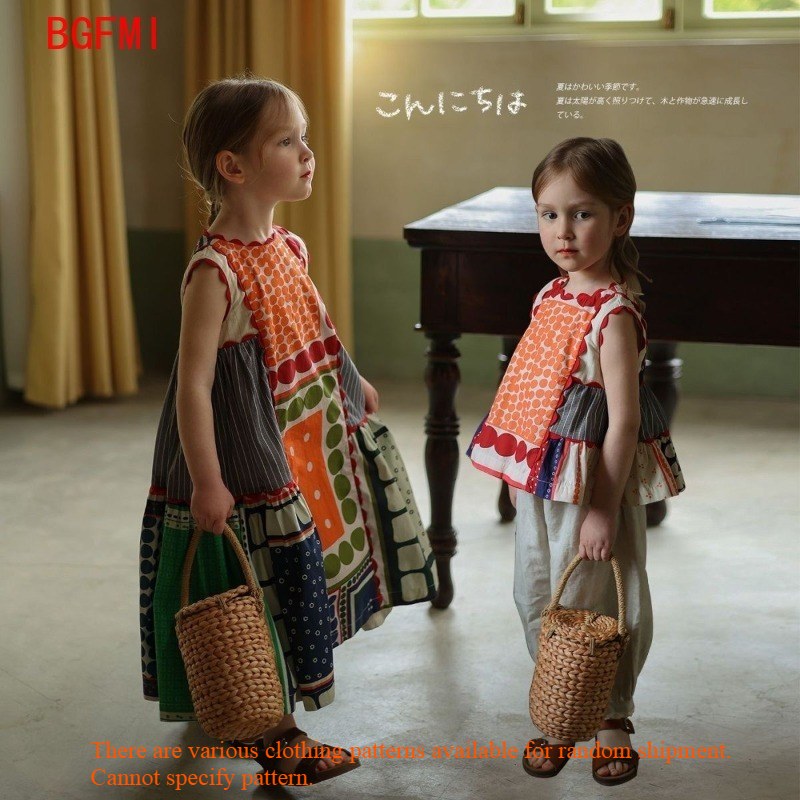 Kids Ethnic Fashion - Kids Girls' Retro Dress 1-10Y Siblings
