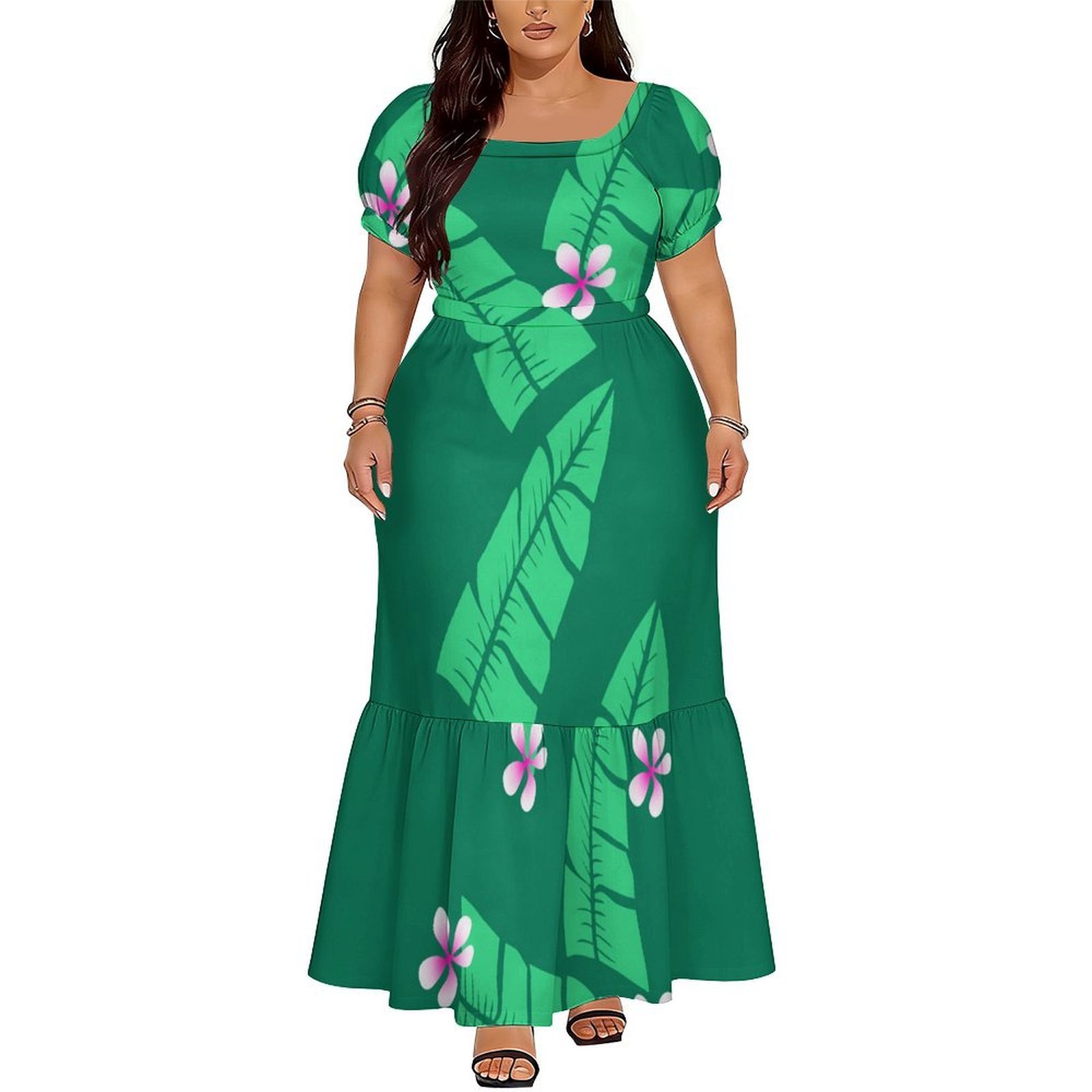 Ethnic Style Dresses - Comfortable Women's Short-Sleeved Dress In Polynesian