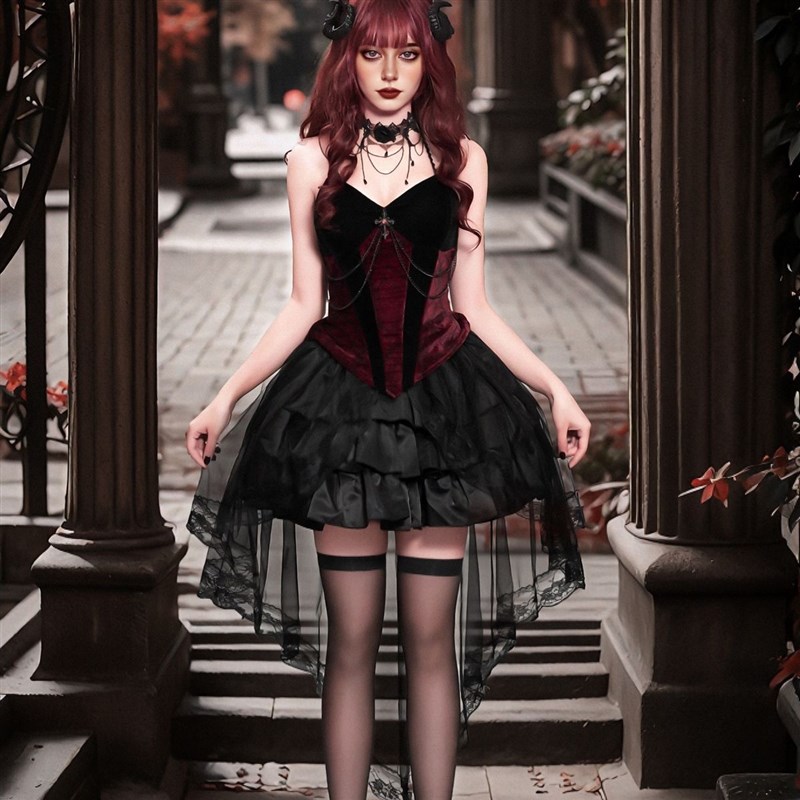 Dark Gothic Style Devil  Suit  - Ethnic Style Dresses 评论和价格