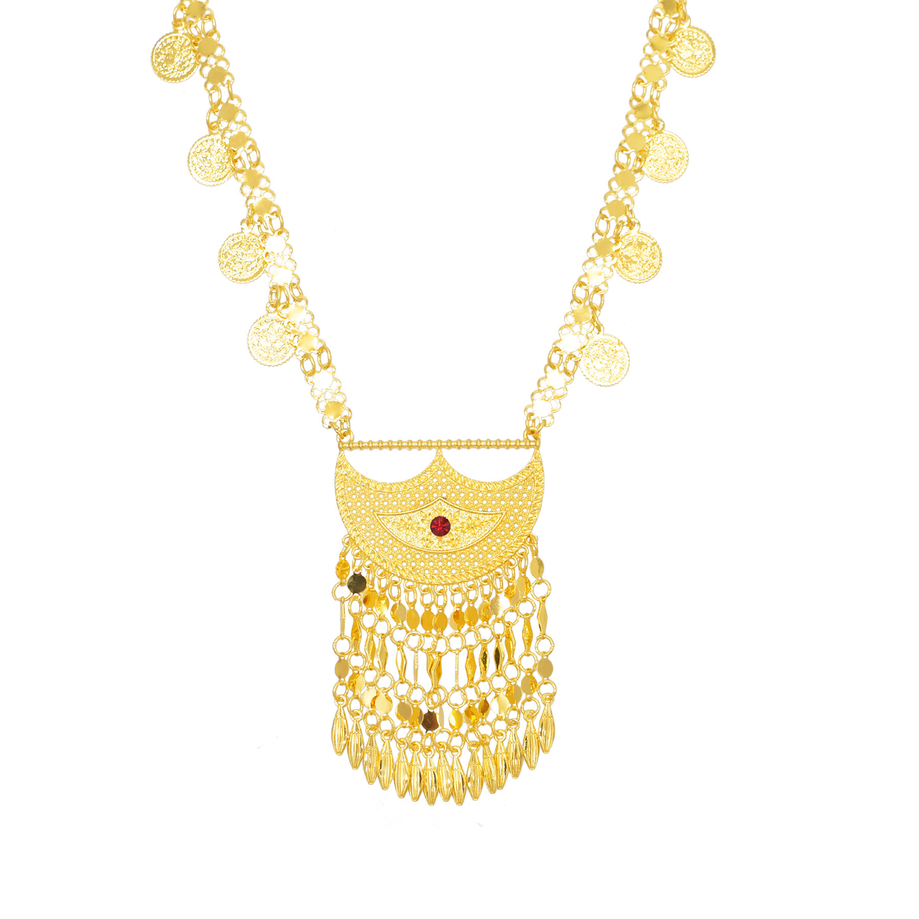 Trendy Golden Long Chain Coins - Ethnic Fashion Co In 评论和价格