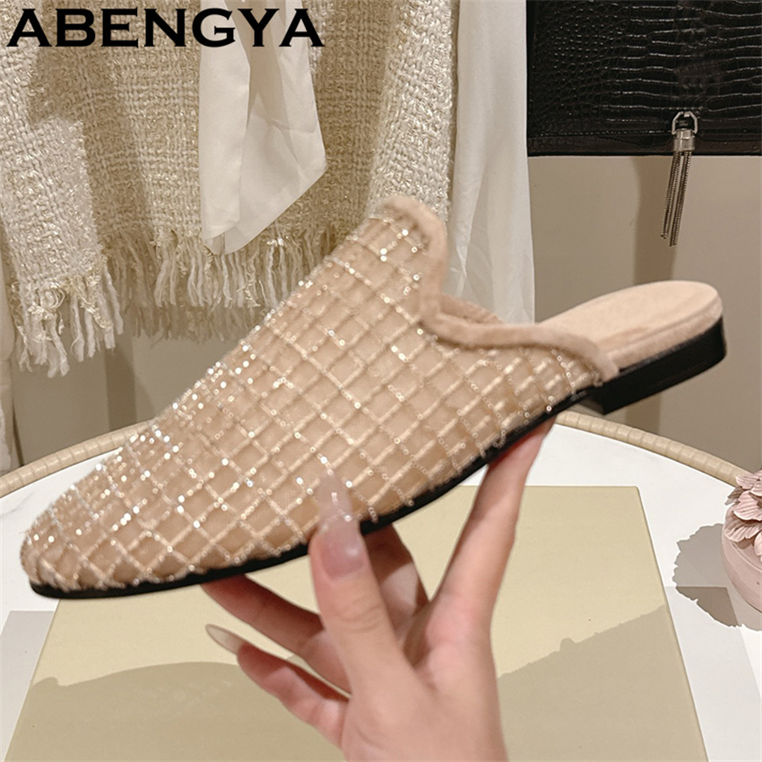 Shiny Lace Mesh Round Toe Flat - The Ethnic Fashion 评论和价格