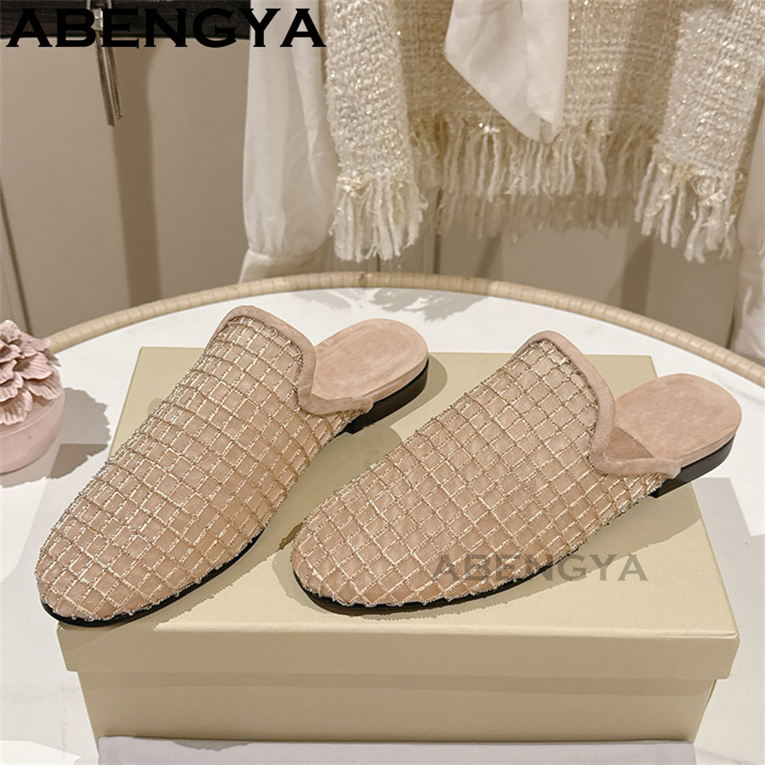 Shiny Lace Mesh Round Toe Flat - The Ethnic Fashion 评论和价格
