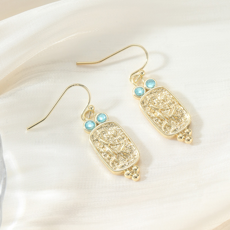 Vintage Inlaid Sea Blue CZ Dan - Ethnic Fashion Wear For Women 评论和价格