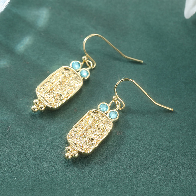 Vintage Inlaid Sea Blue CZ Dan - Ethnic Fashion Wear For Women 评论和价格