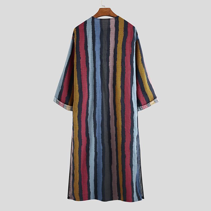 Men's Long Striped Printed Shi - Ethnic Wear Fashion Designer 评论和价格