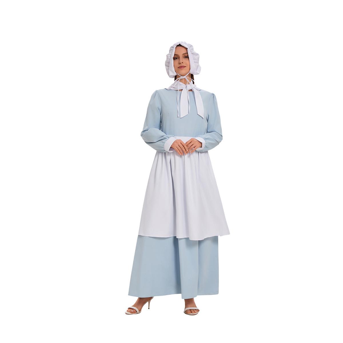 Blue Halloween COS Dress with  - Ethnic Style Dresses 评论和价格