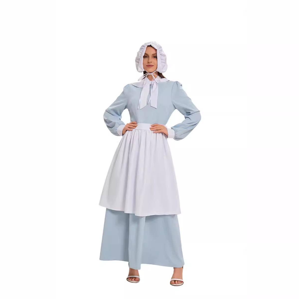 Blue Halloween COS Dress with  - Ethnic Style Dresses 评论和价格