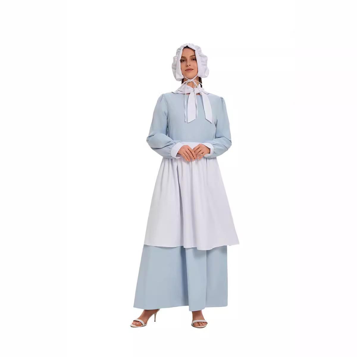 Blue Halloween COS Dress with  - Ethnic Style Dresses 评论和价格