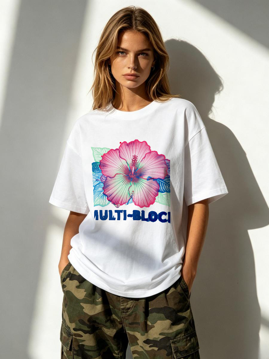 T Shirts Woman Block Print Han - Ethnic Wear Fashion Designer 评论和价格