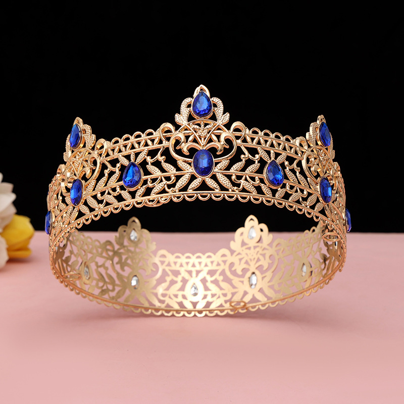 Round Wedding King Tiara Headp - Ethnic Fashion Imports 评论和价格