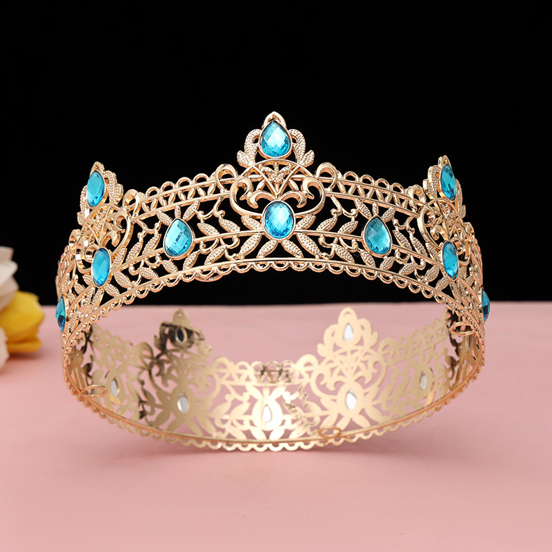 Round Wedding King Tiara Headp - Ethnic Fashion Imports 评论和价格