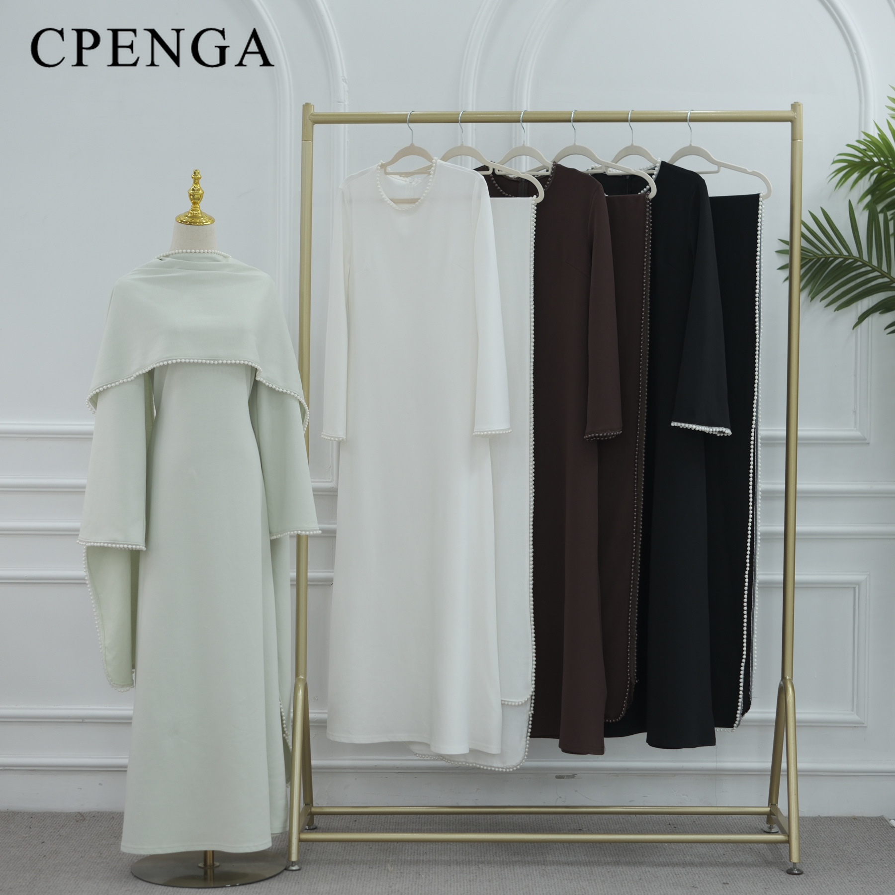 Luxury Dubai Abaya with Beaded - Abaya Modest Wear 评论和价格